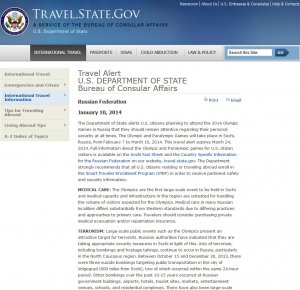 Госдеп США рассказал об опасностях Сочи