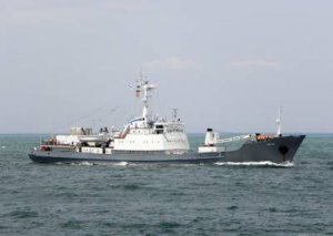 Российский разведывательный корабль «Лиман» стоит возле Одессы