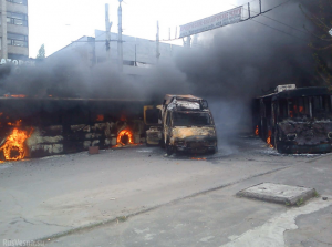 В Краматорске горят троллейбусы, автобусы и маршрутки