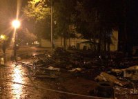 В центре Киева сожгли палатки последователей Майдана