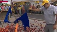 Испанские фермеры вышли на акцию протеста против политики ЕС в отношении России