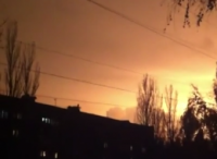 Донецк 23.10.2014 Обстрел фосфором.Сильный пожар