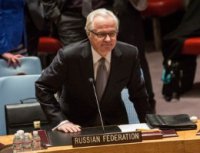 Виталий Чуркин выступает в ООН