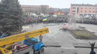 Бердичев. Снос Ленина 12.11.2014 (Видео)