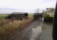 КРАЗ нацгвардии подорвался на фугасе у Бахмутки в ЛНР