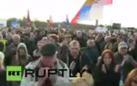 В Берлине проходит акция протеста против вмешательства Запада в конфликт на Украине
