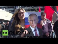 Сотни сторонников России в Белграде выступили против сближения Сербии с ЕС