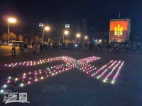 В Харькове в день УПА выложили гигантскую свастику из лампадок
