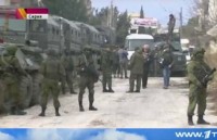 Сирия, зеленые человечки в освобожденом городе Сальма охраняют журналистов