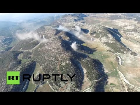 Бои между сирийской армией и боевиками «Фронта ан-Нусра» с высоты птичьего полета (Подборка видео)