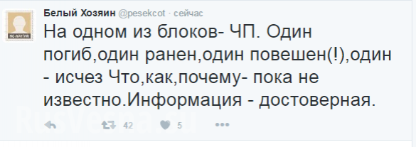 ВСУшник расстрелял своих однополчан, повесил командира и ушел, захватив с собой все оружие ВСУшник расстрелял своих однополчан, повесил командира и ушел, захватив с собой все оружие