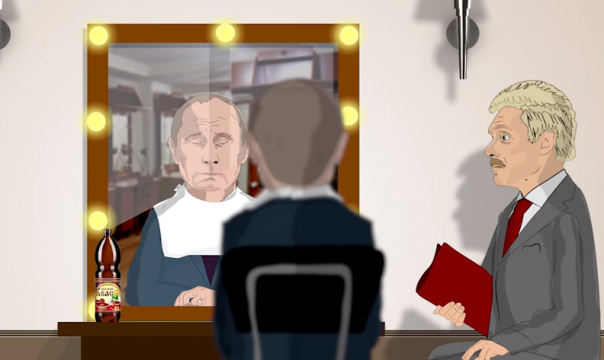 В.Путин за 2 минуты до прямого эфира...