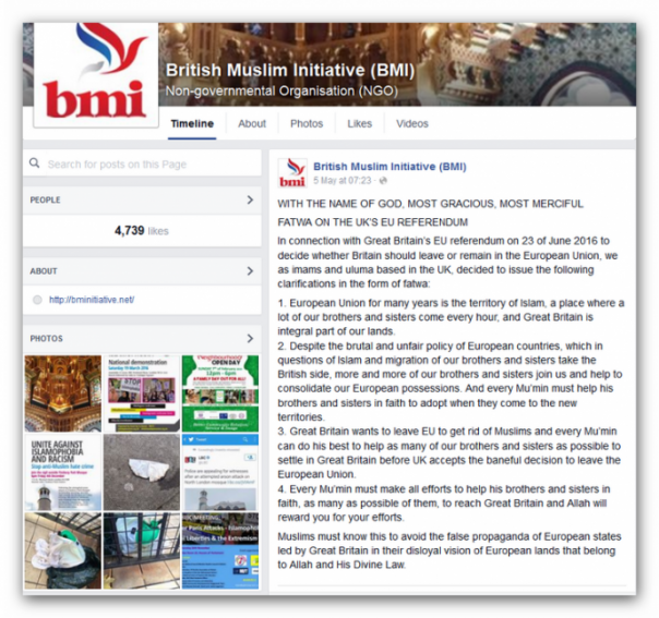 Волна мусульман накроет Соединенное Королевство перед референдумом 