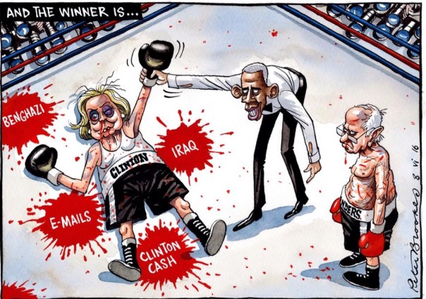 Западное издание высмеяло Хиллари Клинтон в едкой карикатуре Западное издание высмеяло Хиллари Клинтон в едкой карикатуре