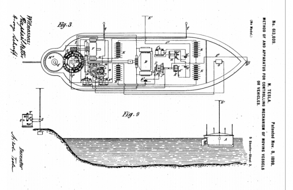 Никола Тесла запатентовал использование военных беспилотников в 1898 году