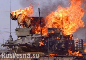 3 танка «Абрамс» и «Хаммер» уничтожены советскими ПТУРами «Корнет»