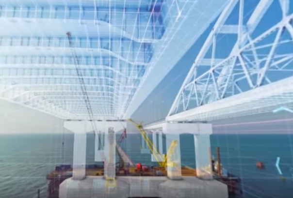 Киностудия "МосТфильм" представляет: Строительство Керченского моста, сентябрь-2016 | Визуализация Крымского моста (ВИДЕО 360)