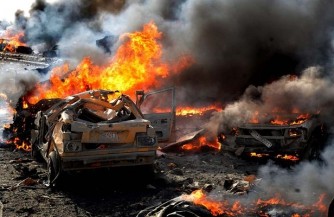 Жители сирийского Мареаа