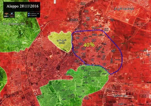 Обзор карты боевых действий в Сирии и Ираке от 29.11.2016г
