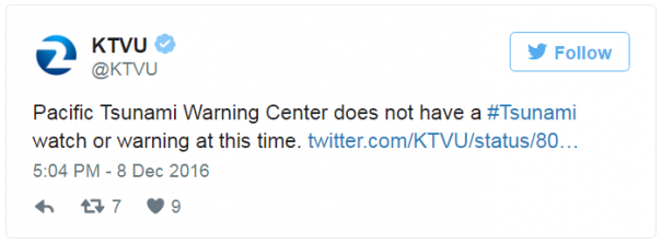 У берегов Калифорнии произошло землетрясение магнитудой 6,8 У берегов Калифорнии произошло землетрясение магнитудой 6,8