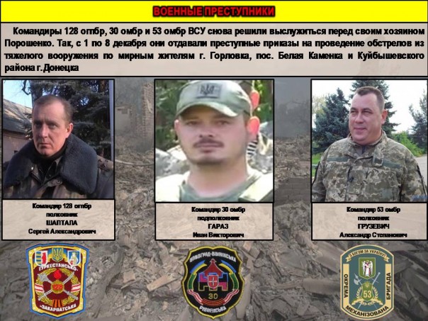 Сводка от МО ДНР 20 декабря 2016. Командование ДНР назвало офицеров ВСУ, руководивших обстрелами Донецка, Горловки и юга Республики Сводка от МО ДНР 20 декабря 2016. Командование ДНР назвало офицеров ВСУ, руководивших обстрелами Донецка, Горловки и юга Республики