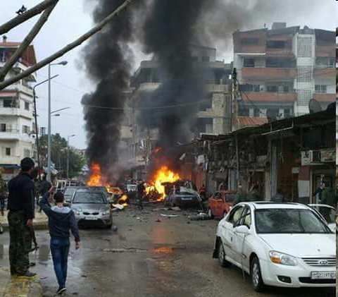 Мощный взрыв в городе, находящемся у авиабазы ВКС России в Латакии