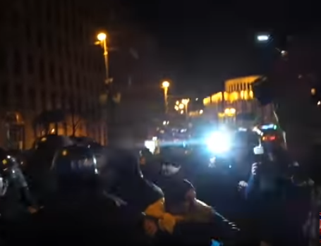 Стычка "правосеков" с полицией. Киев. Грушевского. 19.01.2017.