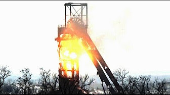 Уничтожение в Авдеевке (Промзона) огневой точки укрофашистов. Падение копра шахты