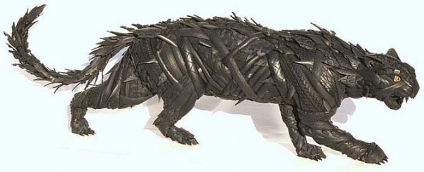 Бейсболист создаёт удивительные скульптуры из велосипедных шин Бейсболист создаёт удивительные скульптуры из велосипедных шин