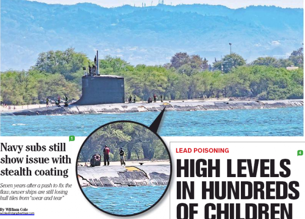 Позор ВМС США: от американских подлодок отрываются целые куски стелс-обшивки Позор ВМС США: от американских подлодок отрываются целые куски стелс-обшивки