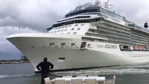 Семью американцев напугал лайнер, подплывший слишком близко к их дому