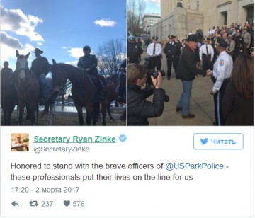 Новый глава МВД США приехал на работу верхом на коне и в ковбойском костюме