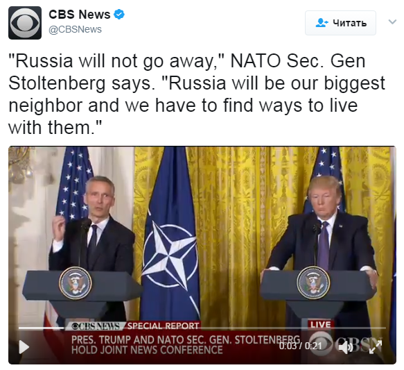 Генсек НАТО признал важность нормализации отношений с Россией