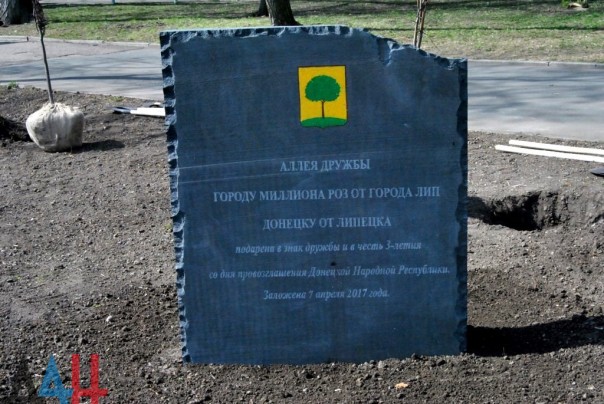 Полсотни деревьев высажено на аллее дружбы «Донецку от Липецка» в центре столицы ДНР