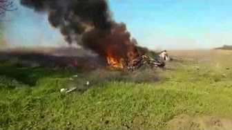 В Сети опубликовали видео с места подрыва на мине автомобиля ВСУ под Мариуполем