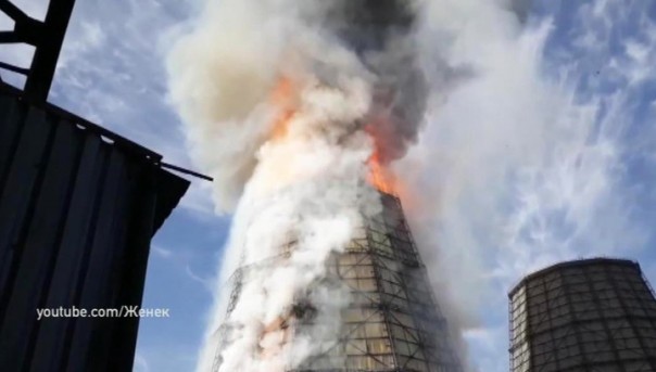 Пылающую ТЭЦ в Орске было видно за несколько километров