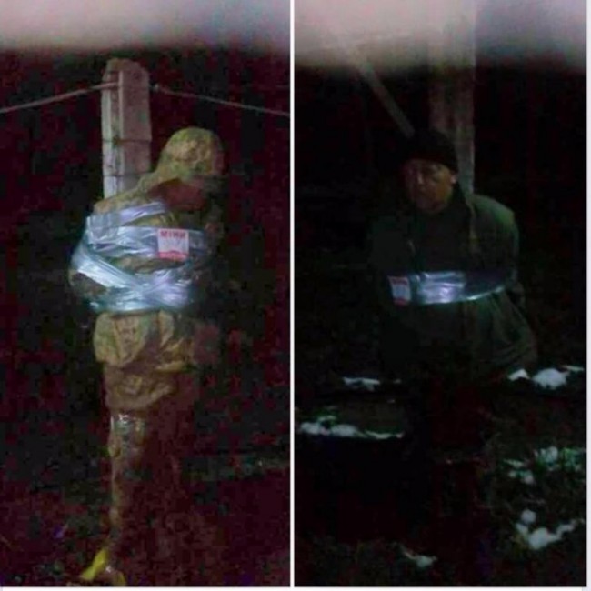 Героические будни "воинов света": солдаты ВСУ привязали к столбу налакавшихся командиров  