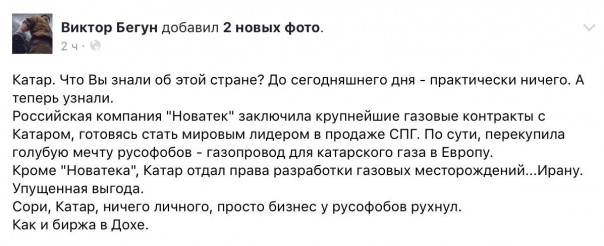 Драка за катарский газ. Юлия Витязева