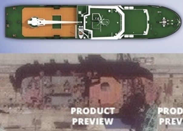 Строящееся в Крыму российское судно проекта 22160 попало в объектив спутника Строящееся в Крыму российское судно проекта 22160 попало в объектив спутника