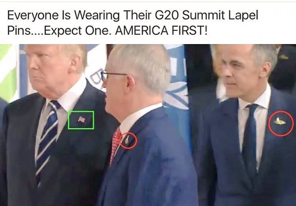 Трамп и Трюдо единственные на G20 не надели значок в форме советской Б-515 Трамп и Трюдо единственные на G20 не надели значок в форме советской Б-515