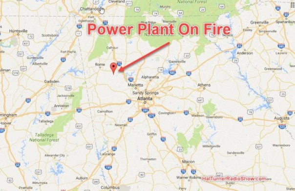 Очень большой пожар на электростанции в США.