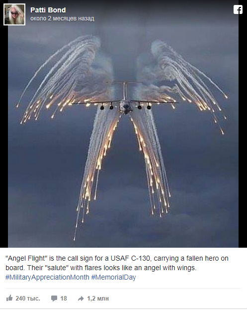 Американцы не заметили подвоха с фотографией самолёта ко Дню поминовения