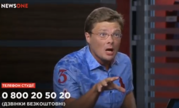 Мыкола Вэрэсэнь быкует в прямом эфире: обливается водой - по другому репутацию Порошенко отмыть не удается