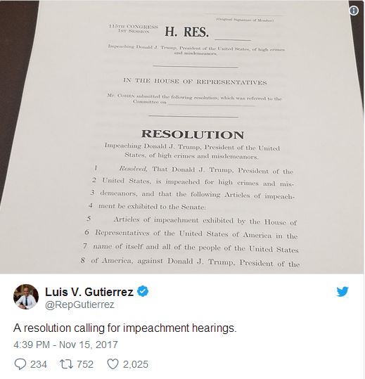 Демократы в Конгрессе объявили о начале процедуры импичмента