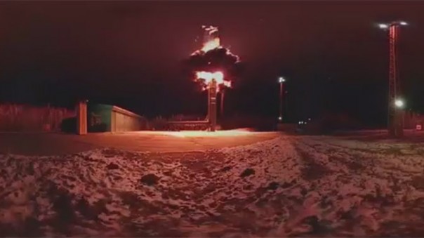 Пуск баллистической ракеты «Тополь» с космодрома Плесецк: видео 360°