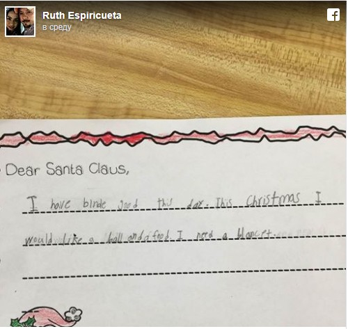 Первоклассница из США попросила у Санта-Клауса на Рождество еду и одеяло