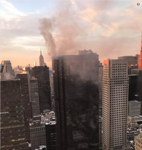 В Нью-Йорке загорелась Башня Трампа