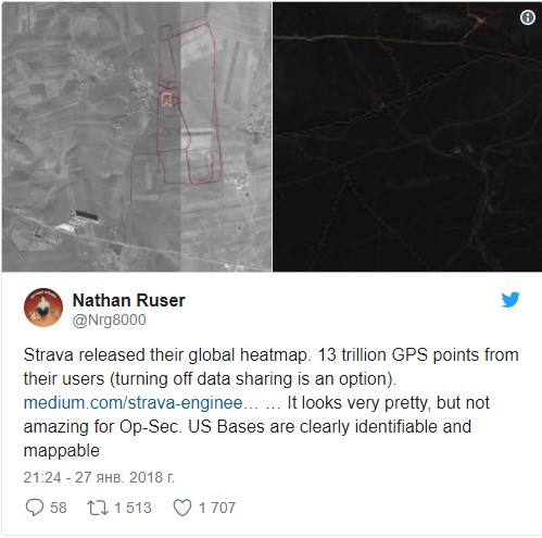 Приложение для спортсменов позволило обнаружить военные базы США