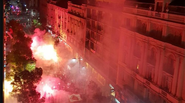 Фанаты «Црвены звезды» случайно подожгли автобус с футболистами