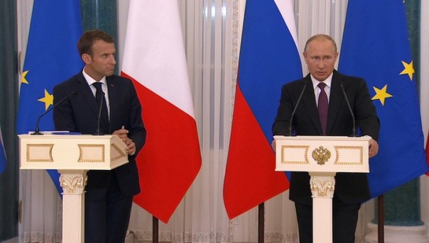 Путин и Макрон обсудили выход США из ядерной сделки, Сирию и Украину и "Минские соглашения". Пресс-конференция Путина и Макрона
